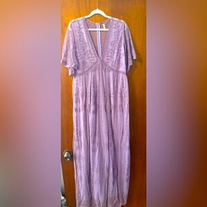 Pink Blush maternity Lilac maxi dress with short sleeves size large
